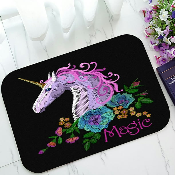 Magic Unicorn Non-slip Door Floor Bath Mat Entrance Doormat Welcome Rug Carpet 